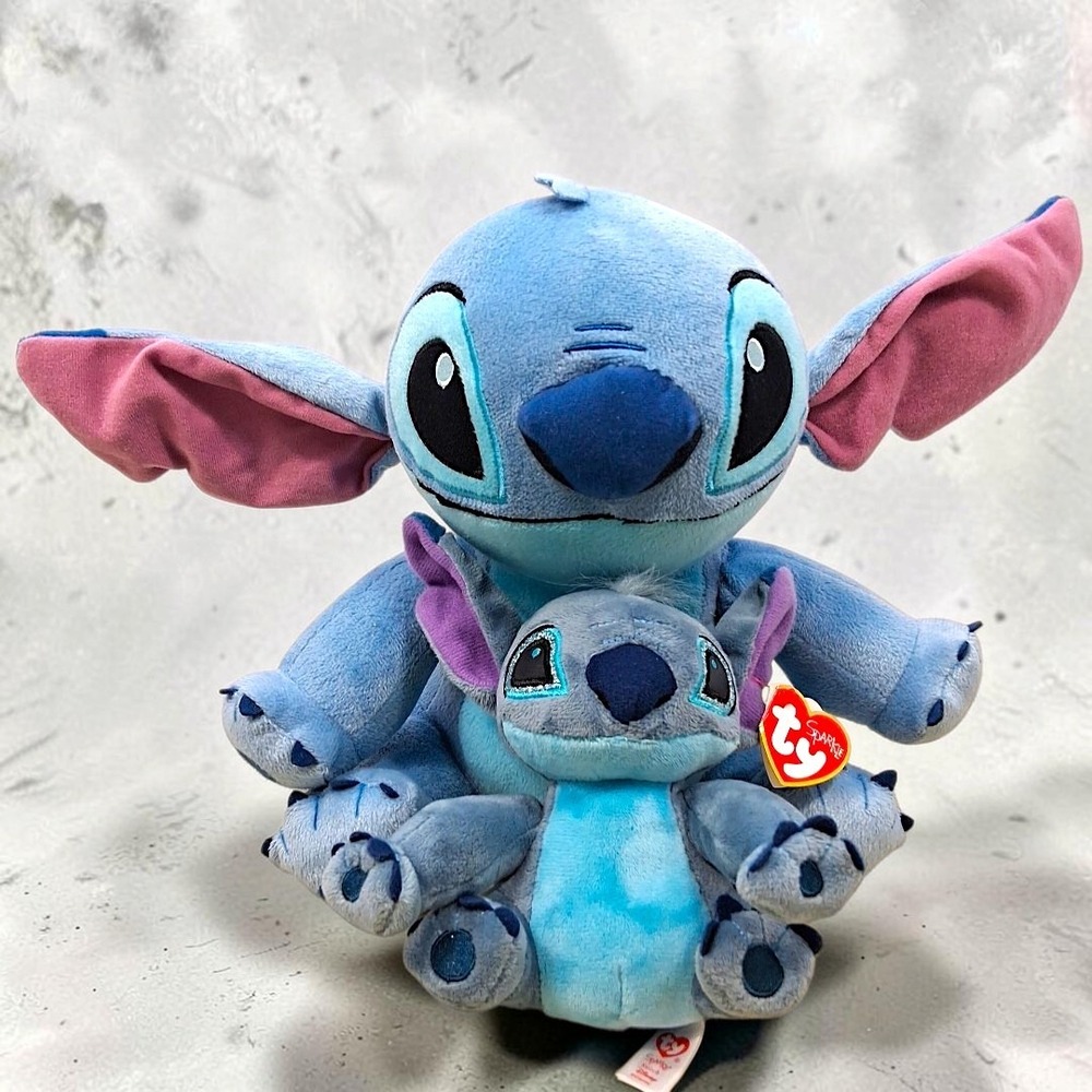Disney Stitch Alien Plush Lot Just Play 9" Ty Beanie Baby Sparkle 6in Soft Toys
